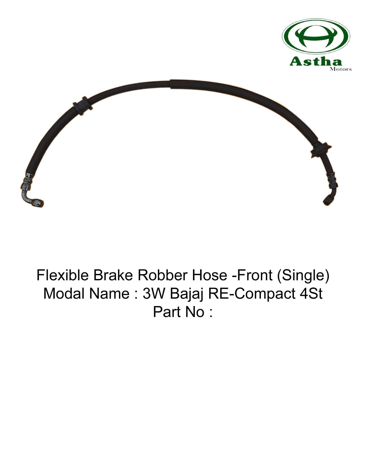 Pipe Brake Hose Rubber (Front) Small 3W Bajaj Compact 90'